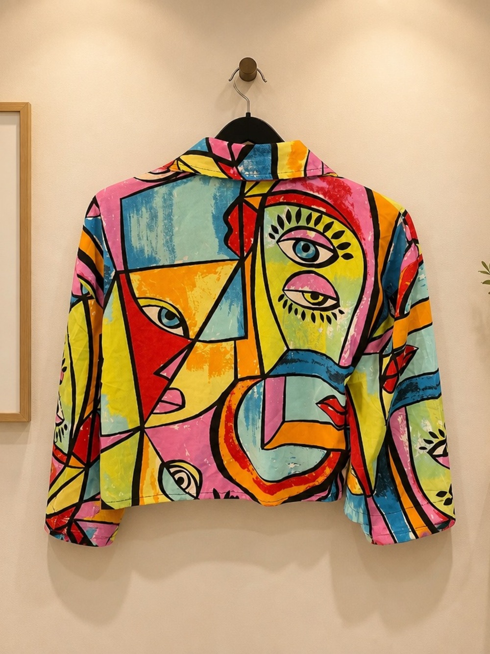 Live 4 Truth Multicolor Abstract Cropped Button-Down Top - Picture 2 of 3